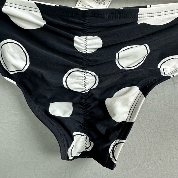 Roxy Moonbeach Women’s Medium Ruched Bikini Brief Large Polka Dots - Picture 5 of 6